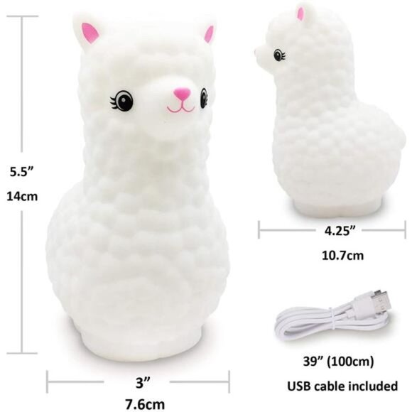 Alpaca Night Light for Kids Portable Rechargeable Llama Night Light Lamp - Picture 3 of 6